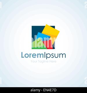 A lot of colorful papers element icon logo for business paperwork Stock Vector
