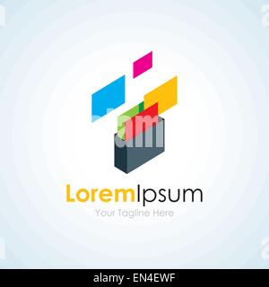Save protect documents and files simple business icon logo Stock Vector