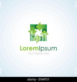 Money green arrows square simple business icon logo Stock Vector