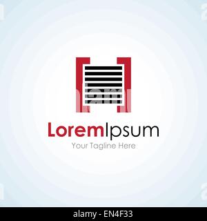 File holder pro red simple business icon logo Stock Vector
