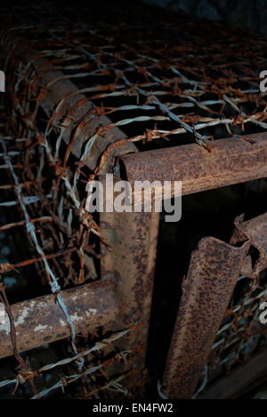 Tiger cages used for punishment at Vietnam’s War Remnants Museum. Stock Photo
