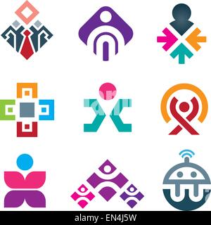 Colorful people logo design vector illustration Stock Vector Image ...