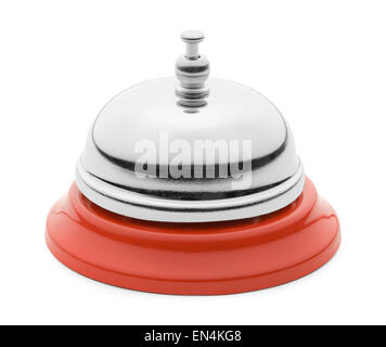 New Shiny Service Bell From the Side View Isolated on a White Background. Stock Photo