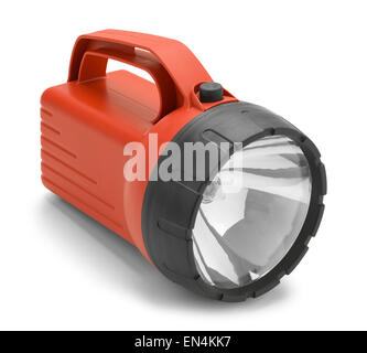 Heavy Duty Flash Light Isolated on a White Background. Stock Photo