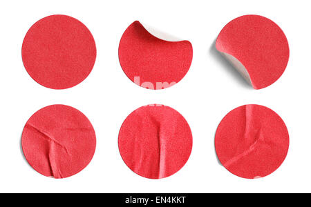 Blank Circle Retail Tags Isolated on a White Background. Stock Photo
