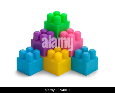 Toy Pastic Block Pyramid Isolated on a White Background. Stock Photo