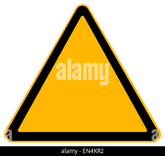 Blank Warning Sign Isolated on White Background. Stock Photo