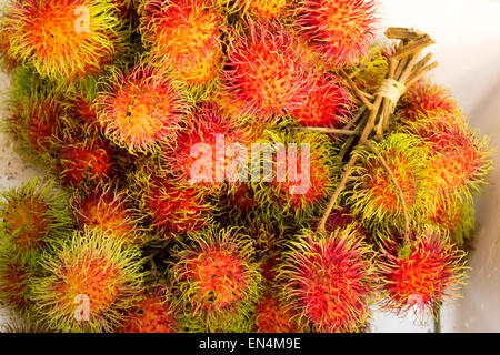 Rambutan fruit tropical colorful Stock Photo