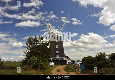 Windmill at Burnham Overy Staithe on the North Norfolk coast. Now used as a holiday home. Stock Photo