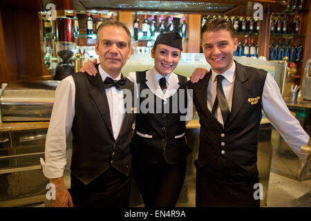 staff of Garaldi Caffe, located at Piazza garita Stock Photo