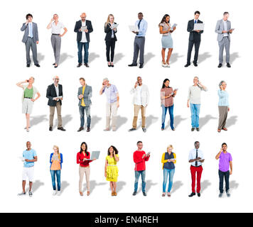 Diverse Casual and Business People Using Digital Devices Stock Photo