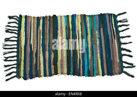 Colorful small carpet isolated on white Stock Photo