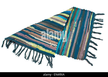 Colorful small carpet isolated on white Stock Photo