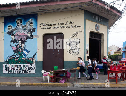 wall painting about revolution in nicaragua Stock Photo