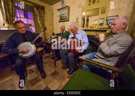 local band in a Pub in cushendall Stock Photo