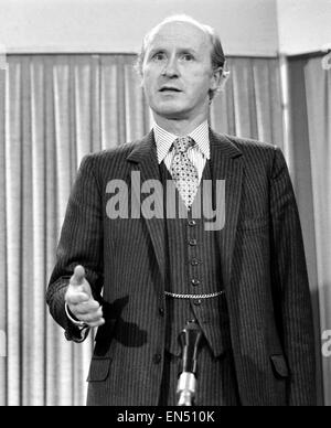 Chancellor of the Exchequer Anthony Barber speaks at a Conservative Party Press Conference during the 1974 general election campaign. 18th February 1974. Stock Photo