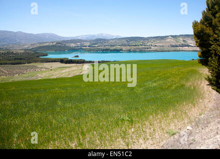 Los Bermejales Reservoir lake in Arenas del Rey, Granada province ...