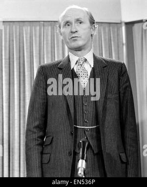 Chancellor of the Exchequer Anthony Barber speaks at a Conservative Party Press Conference during the 1974 general election campaign. 18th February 1974. Stock Photo