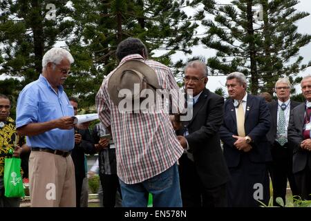 Noumea, New Caledonia. 28th April, 2015. Oceania 21, the third edition of the Oceanian summit on sustainable development. Representatives of 17 South Pacific countries attend the climate change summit on 28, 29 and 30 April. Credit:  Ania Freindorf/Alamy Live News Stock Photo