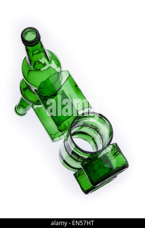 A sliced bottle on a white background Stock Photo