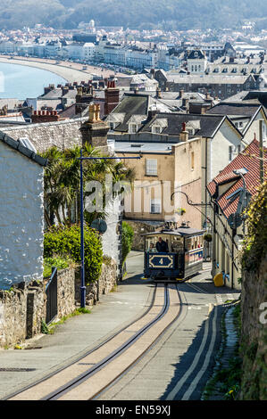 Llandudno Great Orme Tramway in North Wales Stock Photo