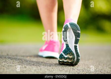 Close up of runners feet Stock Photo