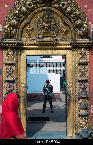 Bhaktapur, Nepal few months before the 7.8 magnitude earthquake Stock Photo