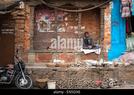 Bhaktapur, Nepal few months before the 7.8 magnitude earthquake Stock Photo