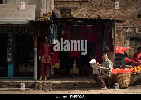 Bhaktapur, Nepal few months before the 7.8 magnitude earthquake Stock Photo