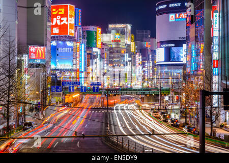 Tokyo, Japan in the Shinjuku district at night. The district is a renown night life center. Stock Photo