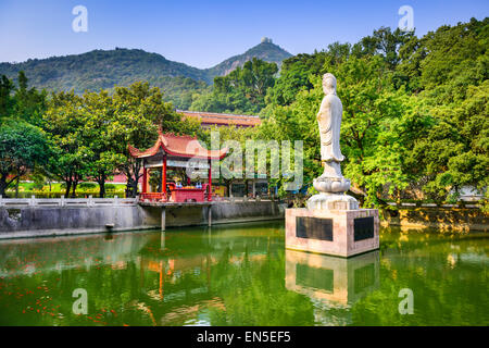 Fuzhou, China at Yongquan Temple on Drum Mountain. Stock Photo