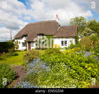 Pretty detached country cottage and garden Cherhill, Wiltshire, England, UK Stock Photo