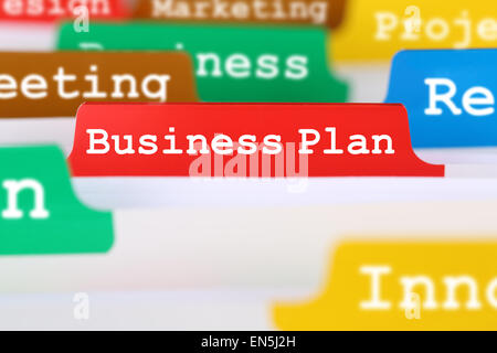Business plan concept for success and growth when launching a new company or start up Stock Photo