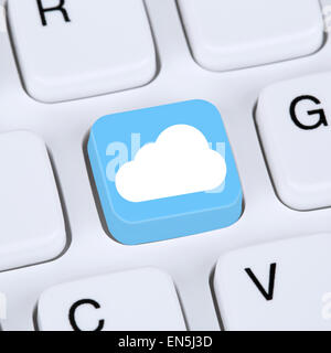 Internet concept symbol cloud computing online in cyberspace computer keyboard Stock Photo