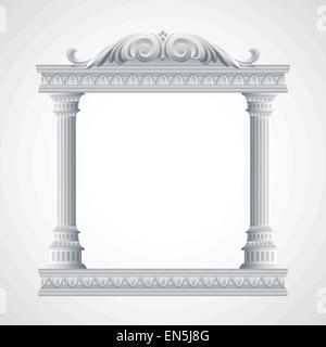 Portico an ancient temple. Colonnade.  Vector Illustration EPS 10 Stock Vector