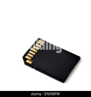 Regular black SD memory card isolated on white background Stock Photo