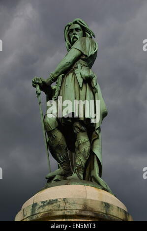 The emblematic statue of  Vercingétorix in Burgundy (East of France). Stock Photo