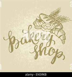 Shop baking. Hand made illustration. EPS 10 Stock Vector