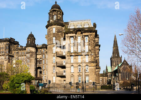 Royal Infirmary and St Mungo's Cathedral in Glasgow, Scotland Stock Photo