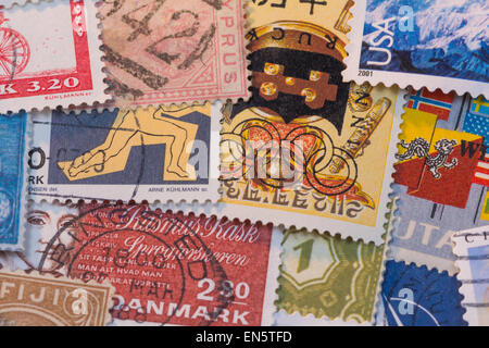 Stamp collage background Stock Photo