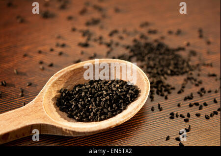 Black whole Nigella Sativa seeds Stock Photo