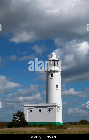 Hurst point Lighthouse on Hurst Spit next to Hurst Castle in Keyhaven in the New Forest Hampshire England UK Stock Photo