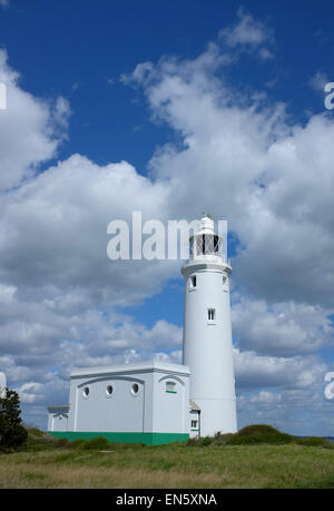 Hurst point Lighthouse on Hurst Spit next to Hurst Castle in Keyhaven in the New Forest Hampshire England UK Stock Photo