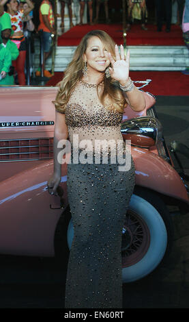 Las Vegas, Nevada, USA. 27th Apr, 2015. Singer MARIAH CAREY arrives in a clasic car to start her musical residency at the Colosseum at Caesars Palace Hotel and Casino. © Marcel Thomas/ZUMA Wire/Alamy Live News Stock Photo