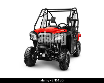 2015 Honda Pioneer 500 SxS ATV quad isolated on white background with clipping path Stock Photo