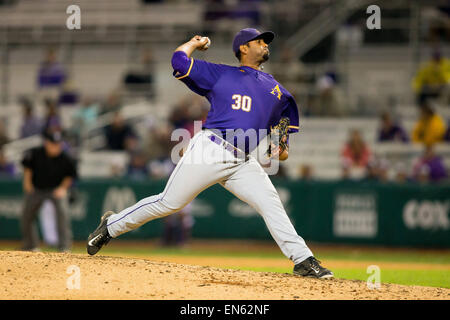 Rouge, Louisiana, USA. 28th Apr, 2015. Alcorn State Braves pitcher Jesus Vasquez (30) during the game between LSU and Alcorn State at Alex Box Stadium in Baton Rouge, LA. Credit:  csm/Alamy Live News Stock Photo