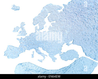 Europe Ice Map - isolated on white Stock Photo