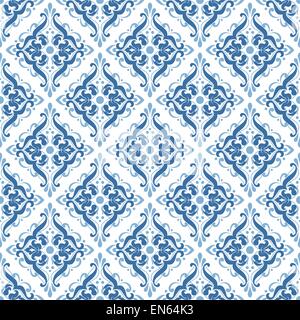 Damask pattern Seamless vintage background. Vector illustration. Stock Vector
