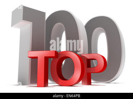 Top 100. 3D concept isolated on white. Stock Photo
