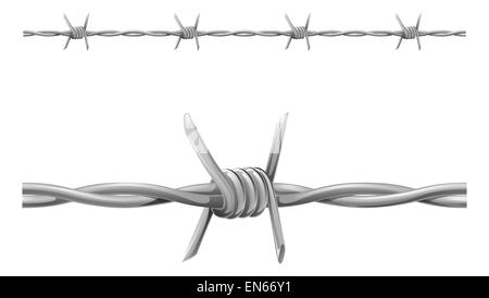 An illustration of seamless tiling barbed wire Stock Photo